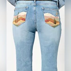 Wyatt Blue Jeans With Intricate Embroidery. Polished & Perfect. From Driftwood.